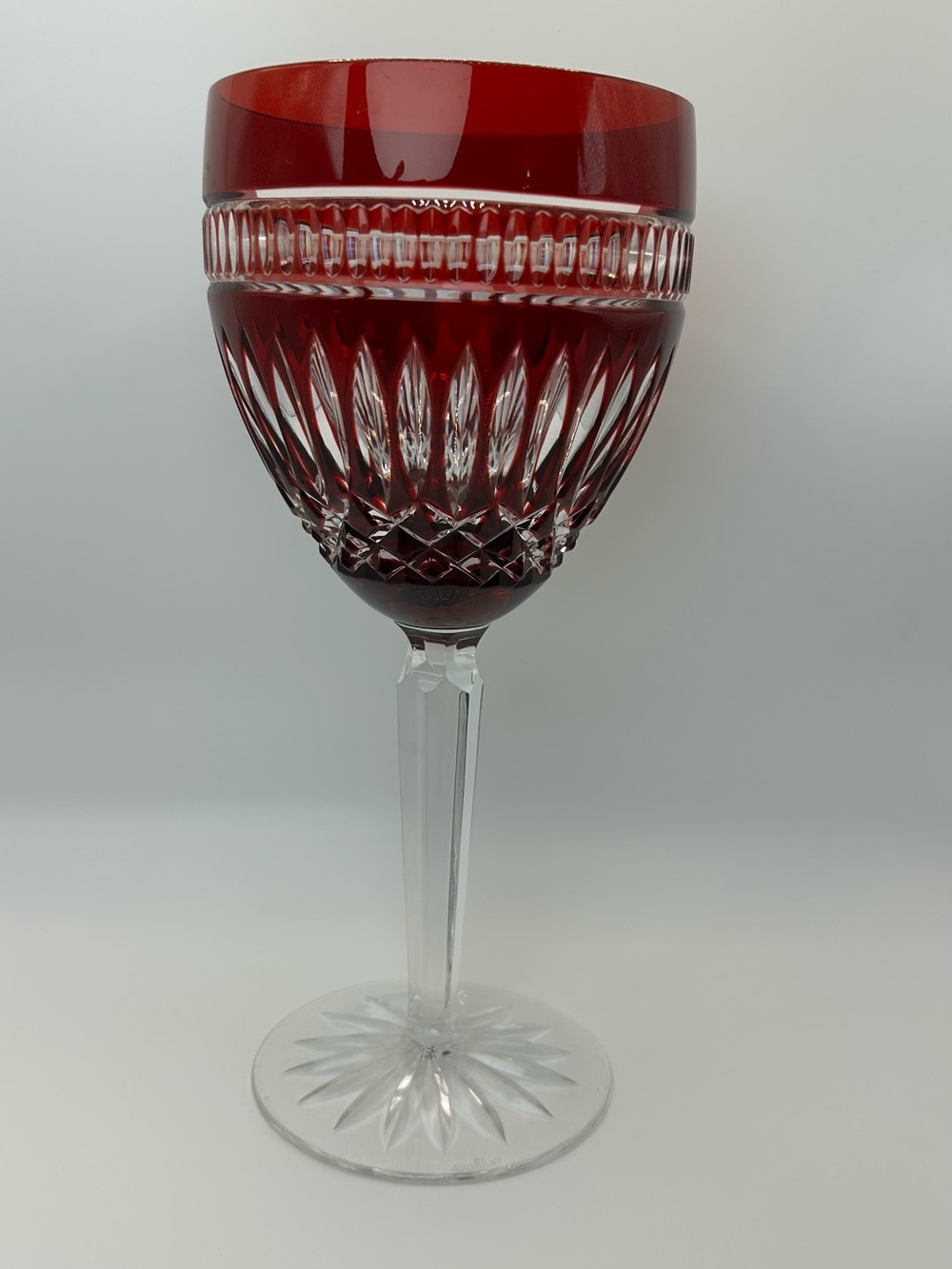 Set of 8 Waterford Crystal Clarendon Ruby Red Wine Hock Glasses - Picture 14 of 14